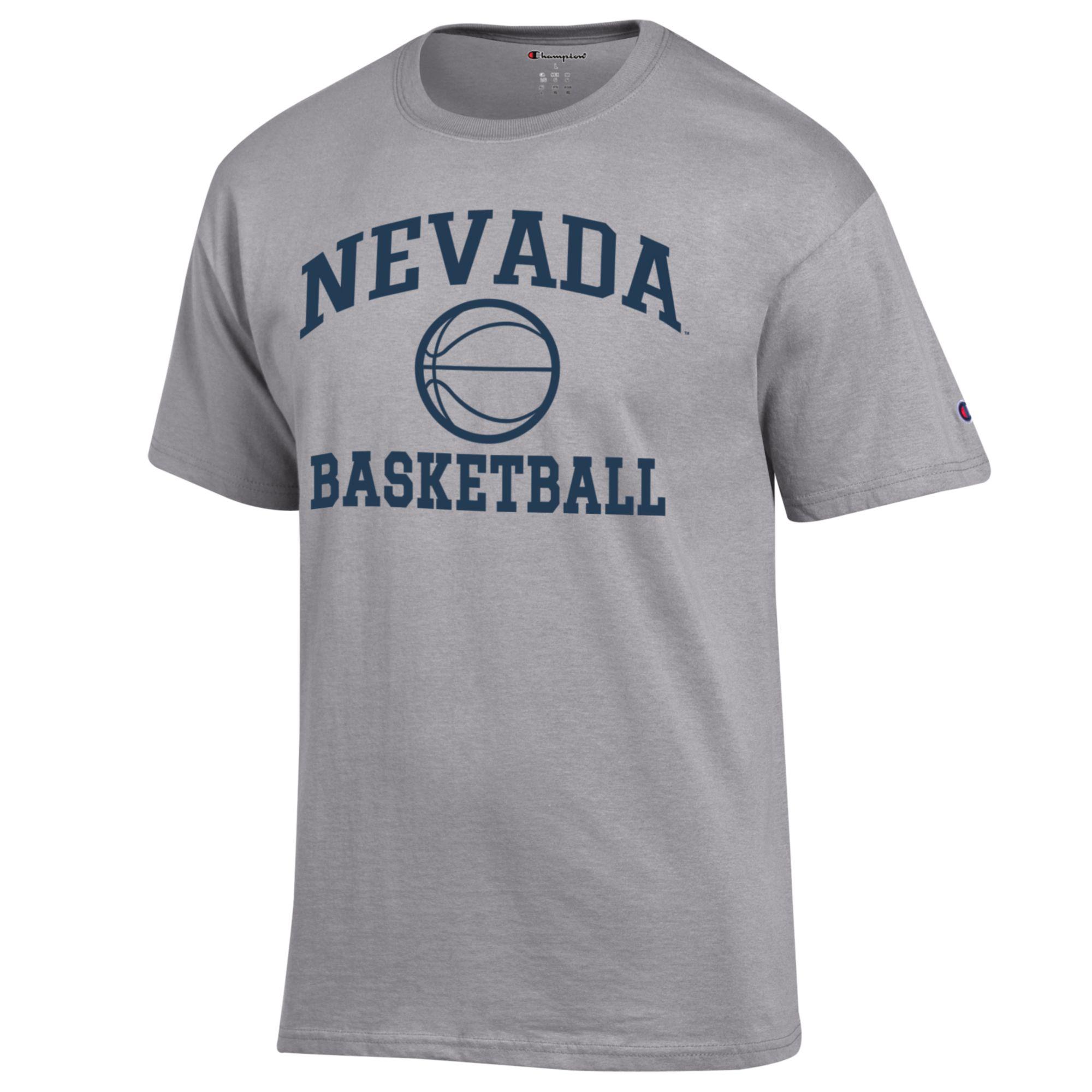 Men's Champion Gray Nevada Wolf Pack Icon Logo Basketball Jersey T-Shirt - Image 3