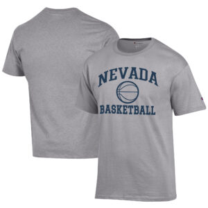 Men's Champion  Gray Nevada Wolf Pack Icon Logo Basketball Jersey T-Shirt