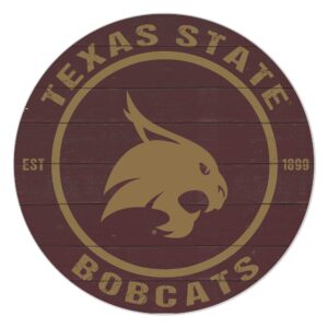 Texas State Bobcats 20" Indoor/Outdoor Team Color Circle Sign