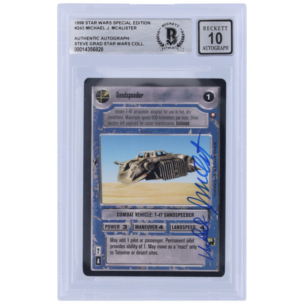 Michael McAlister Star Wars Autographed Michael McAlister Star Wars Autographed 1998 CCG Special Edition #243 BGS Authenticated 10 Card