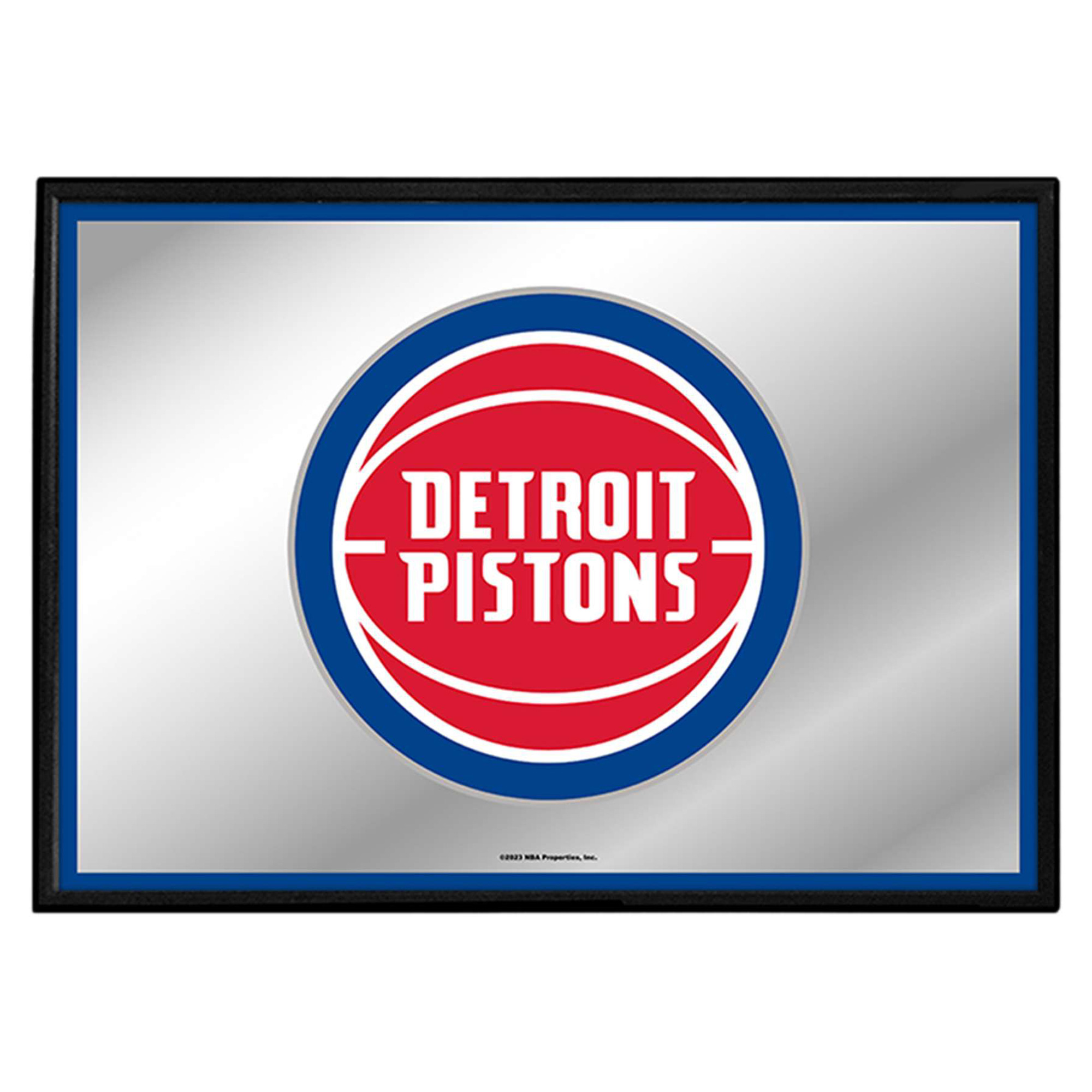 Detroit Pistons 27" x 19" Framed Mirrored Wall Sign - Image 2