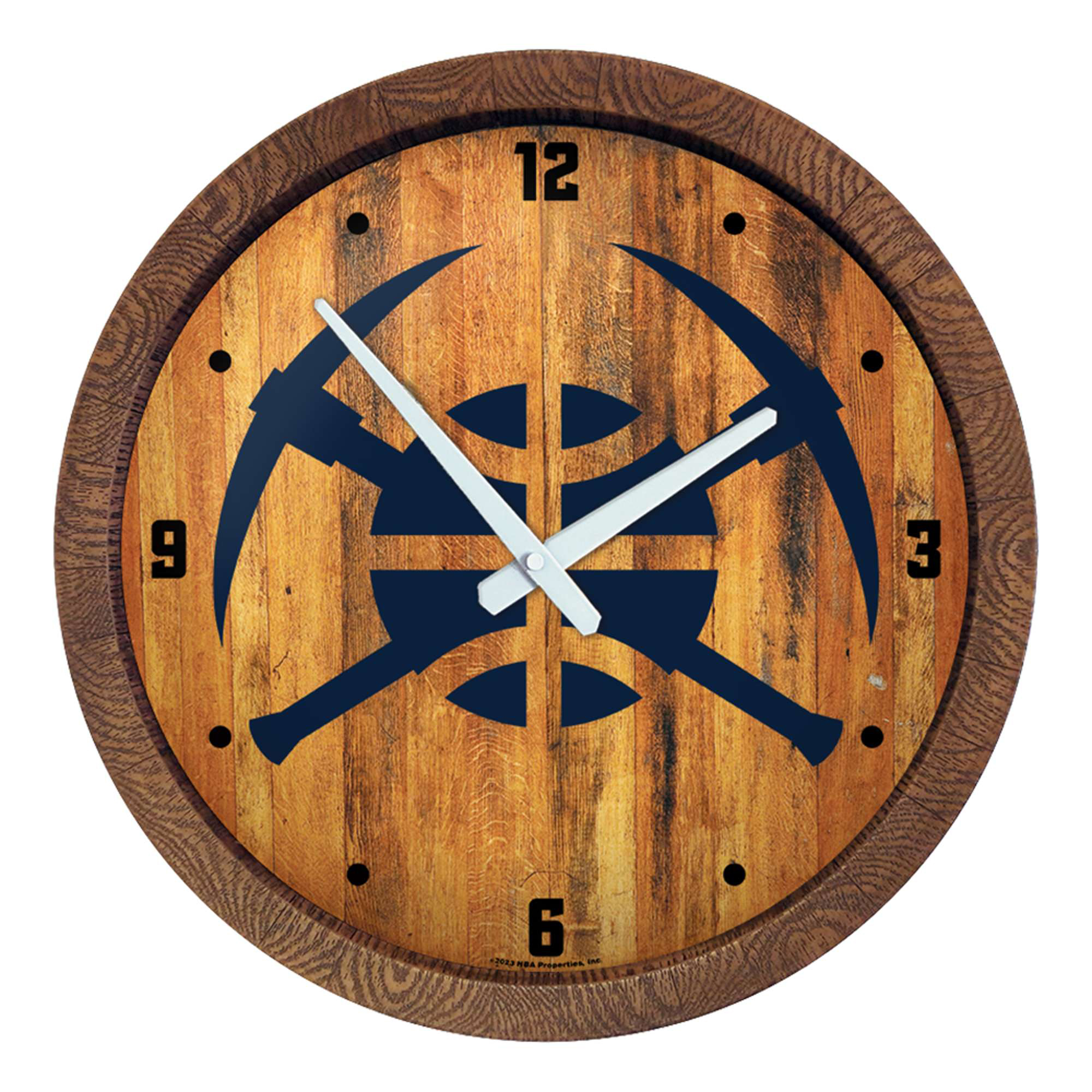 Denver Nuggets 20.25" Faux Barrel Top Clock - Image 7