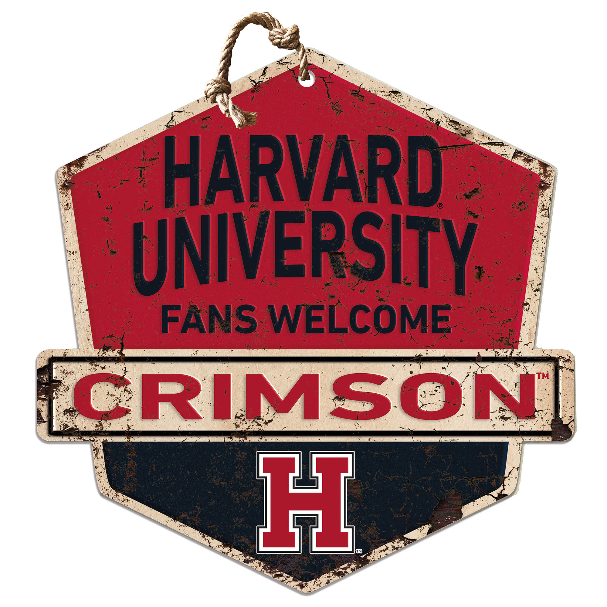 Harvard Crimson 20" x 20" Fans Welcome Sign