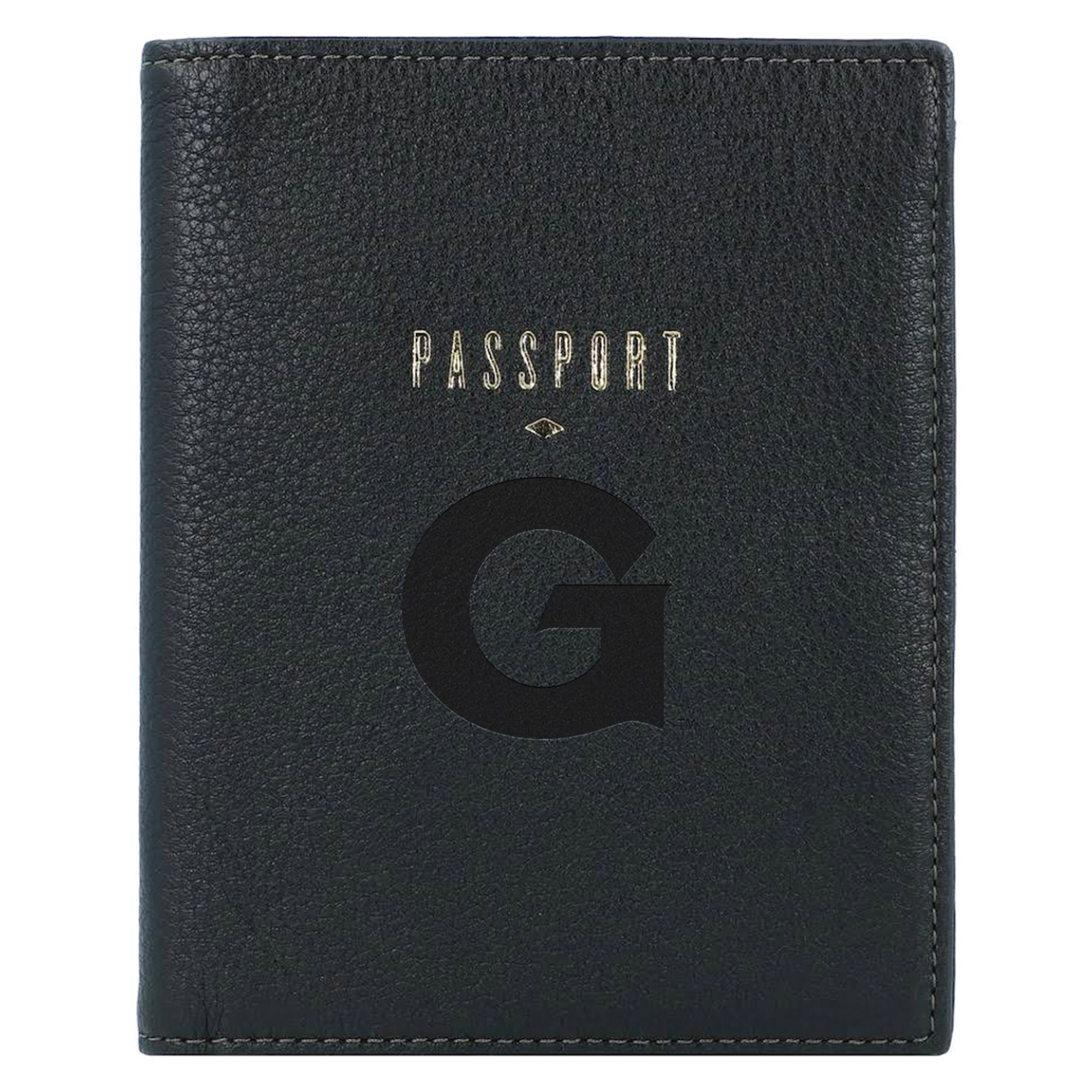 Fossil Black Georgetown Hoyas Travel RFID Passport Case