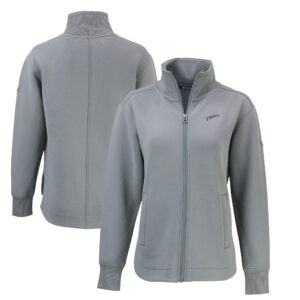 Women's Cutter & Buck Gray San Diego Padres Cooperstown Collection Roam Eco Recycled Full-Zip Jacket