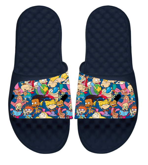 Men's ISlide  Navy Nickelodeon Characters Graphic Slide Sandals