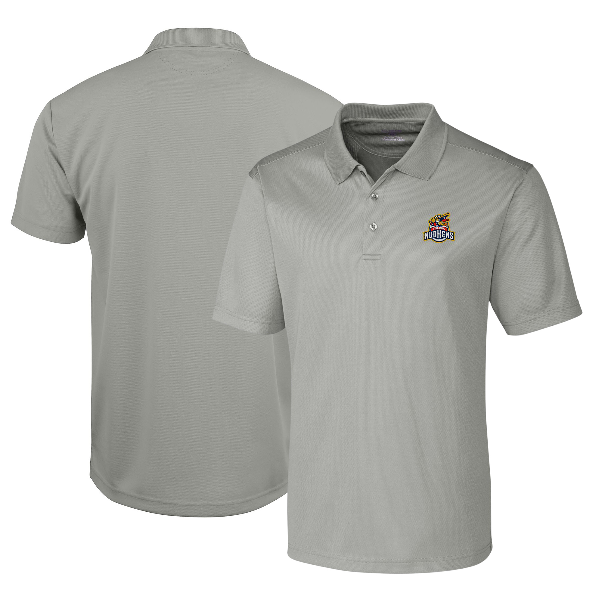 Men's Cutter & Buck Silver Toledo Mud Hens Clique Ice Pique Tech Polo