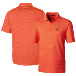 Men's Cutter & Buck  Orange Las Vegas Aviators Forge Pencil Stripe Stretch DryTec Polo
