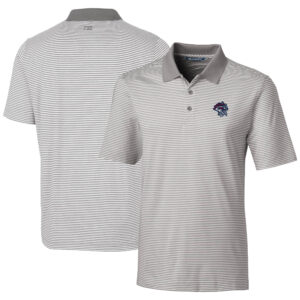 Men's Cutter & Buck  Gray Binghamton Rumble Ponies Forge Tonal Stripe Stretch Polo