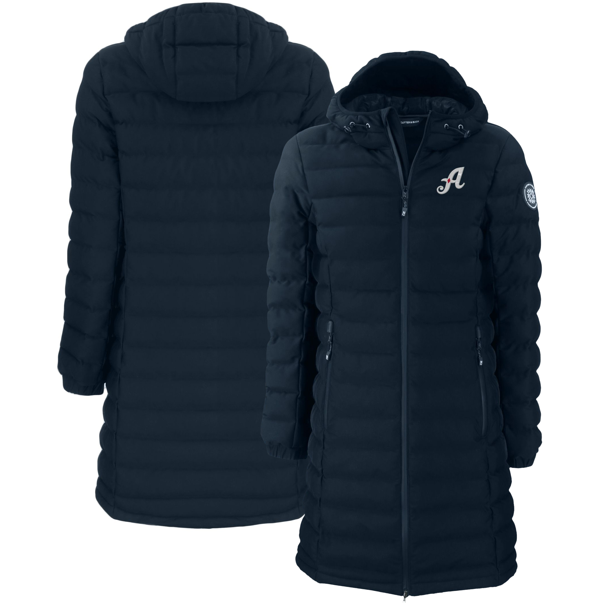 Women's Cutter & Buck Navy Reno Aces Mission Ridge Repreve Eco Insulated Long Puffer Jacket