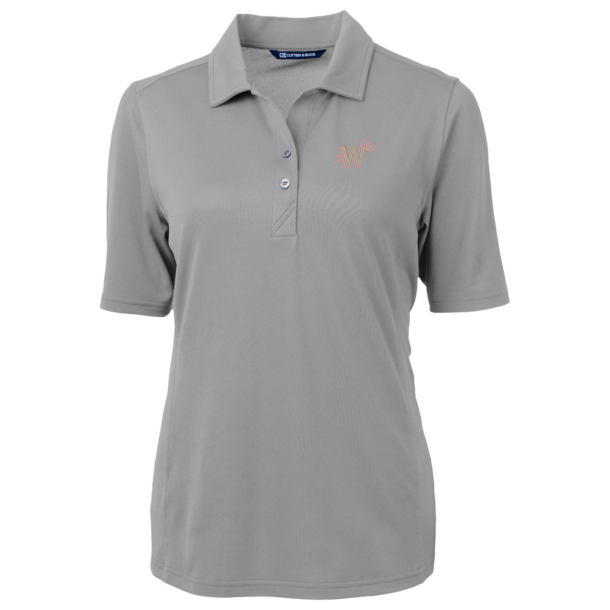 Women's Cutter & Buck Gray Washington Nationals City Connect Virtue Eco Pique Recycled Polo - Image 6
