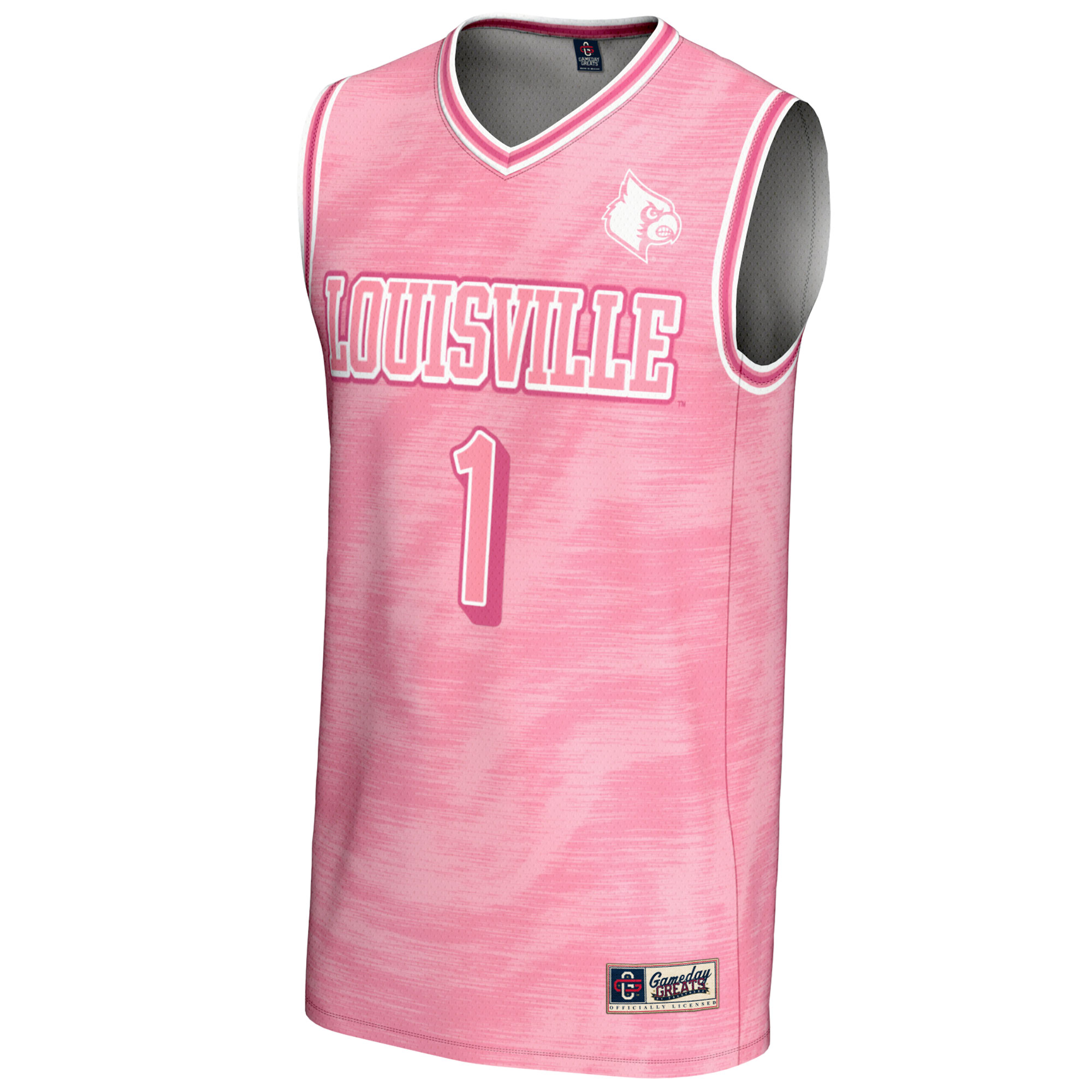 Unisex GameDay Greats #1 Pink Louisville Cardinals Lightweight Basketball Fashion Jersey - Image 3