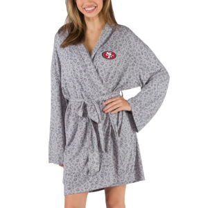 Women's Concepts Sport Gray San Francisco 49ers Frill Hacci Knit Robe