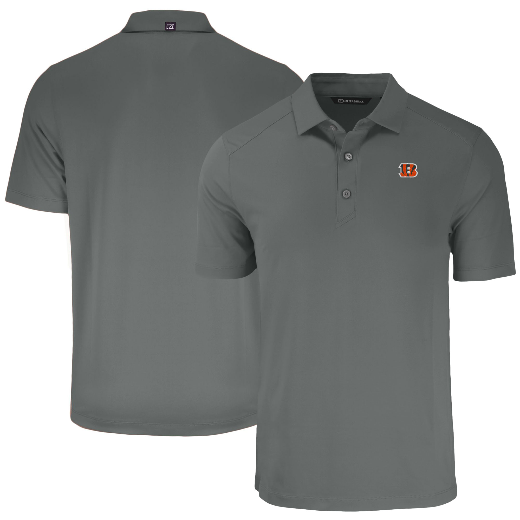 Men's Cutter & Buck Gray Cincinnati Bengals Primary Mark Big & Tall Forge Eco Stretch Recycled Polo - Image 2