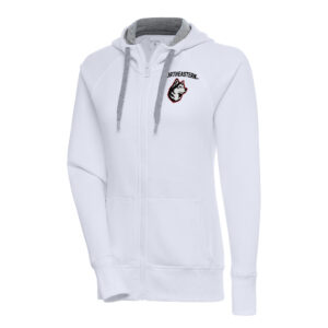 Women's Antigua White Northeastern Huskies Victory Full-Zip Hoodie