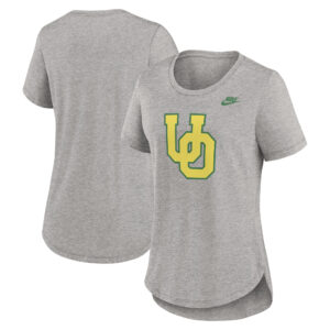 Women's Nike Heather Gray Oregon Ducks Legacy Tri-Blend T-Shirt