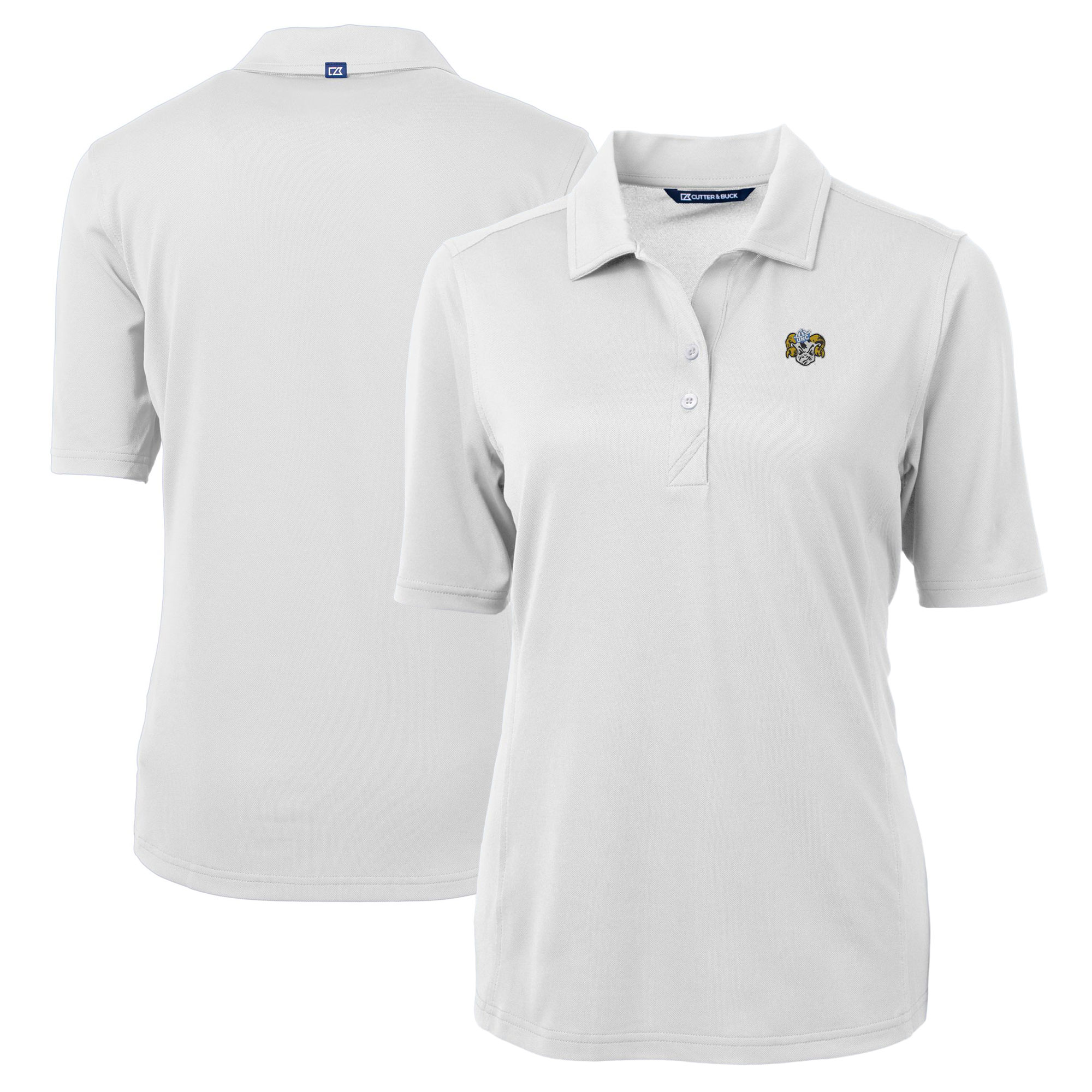 Women's Cutter & Buck White North Carolina Tar Heels Vault DryTec Virtue Eco Pique Recycled Polo - Image 5
