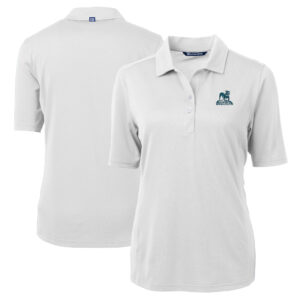 Women's Cutter & Buck White Citadel Bulldogs Vault DryTec Virtue Eco Pique Recycled Polo