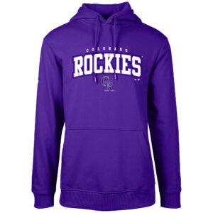 Men's Levelwear Purple Colorado Rockies Podium Team Arch Pullover Hoodie