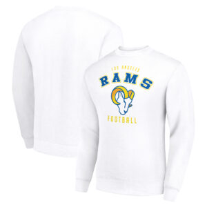 Men's Starter White Los Angeles Rams Team Logo Pullover Sweatshirt