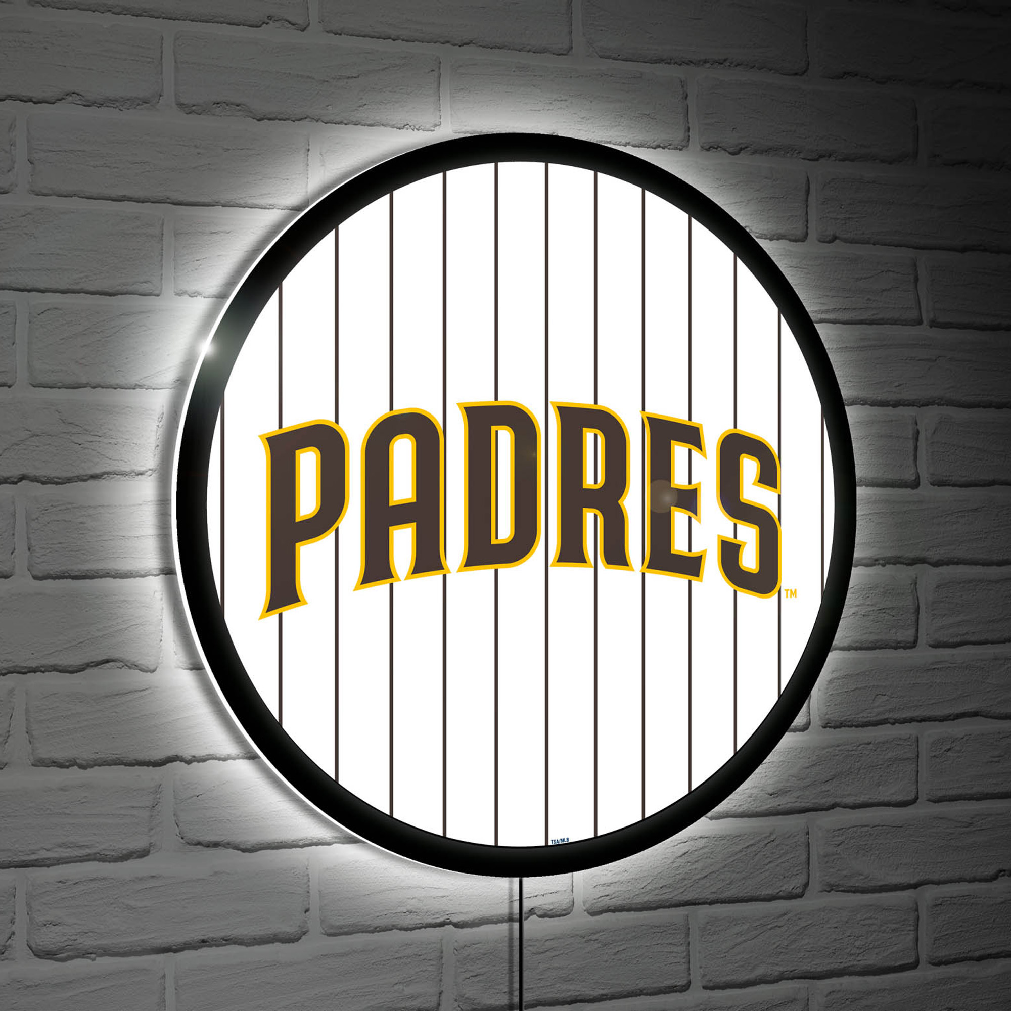 San Diego Padres LED XL Pinstripes Round Wall Décor