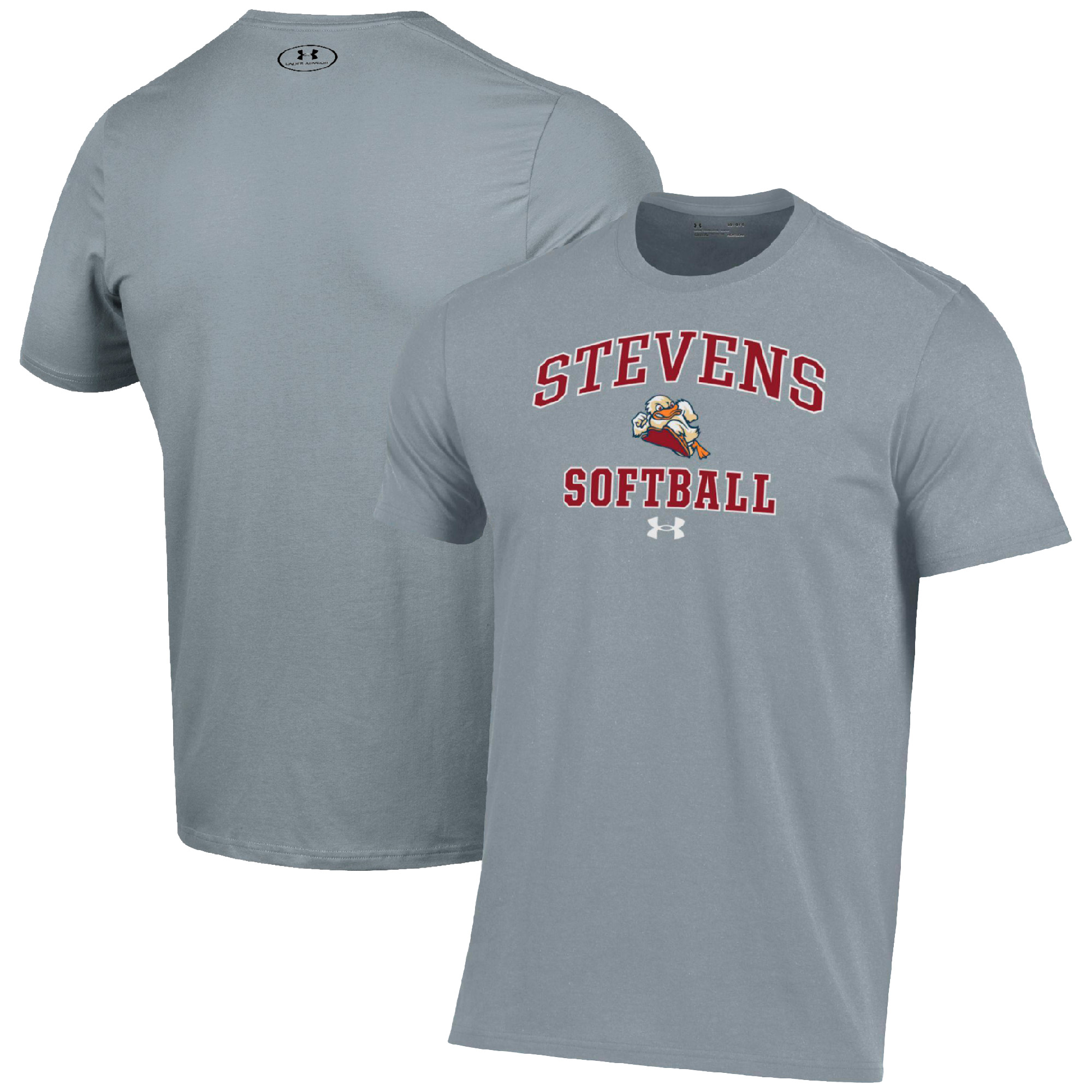 Men's Under Armour Gray Stevens Institute of Technology Ducks Arch Softball Performance T-Shirt