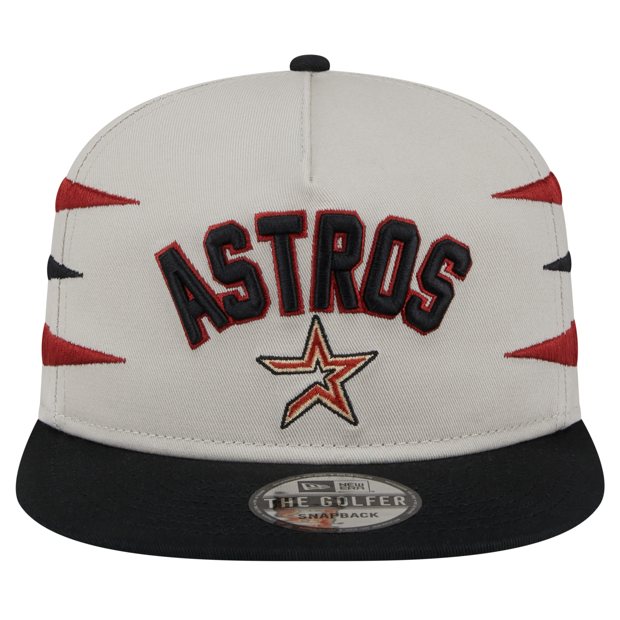 Men's New Era Cream Houston Astros Iron Golfer Snapback Hat - Image 3