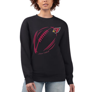 Women's G-III 4Her by Carl Banks Black Arizona Cardinals Football Logo Graphic Fleece Pullover Sweatshirt