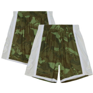 Men's Mitchell & Ness  Camo Los Angeles Lakers 1996-97 Hardwood Classics Ghost Green Swingman Shorts