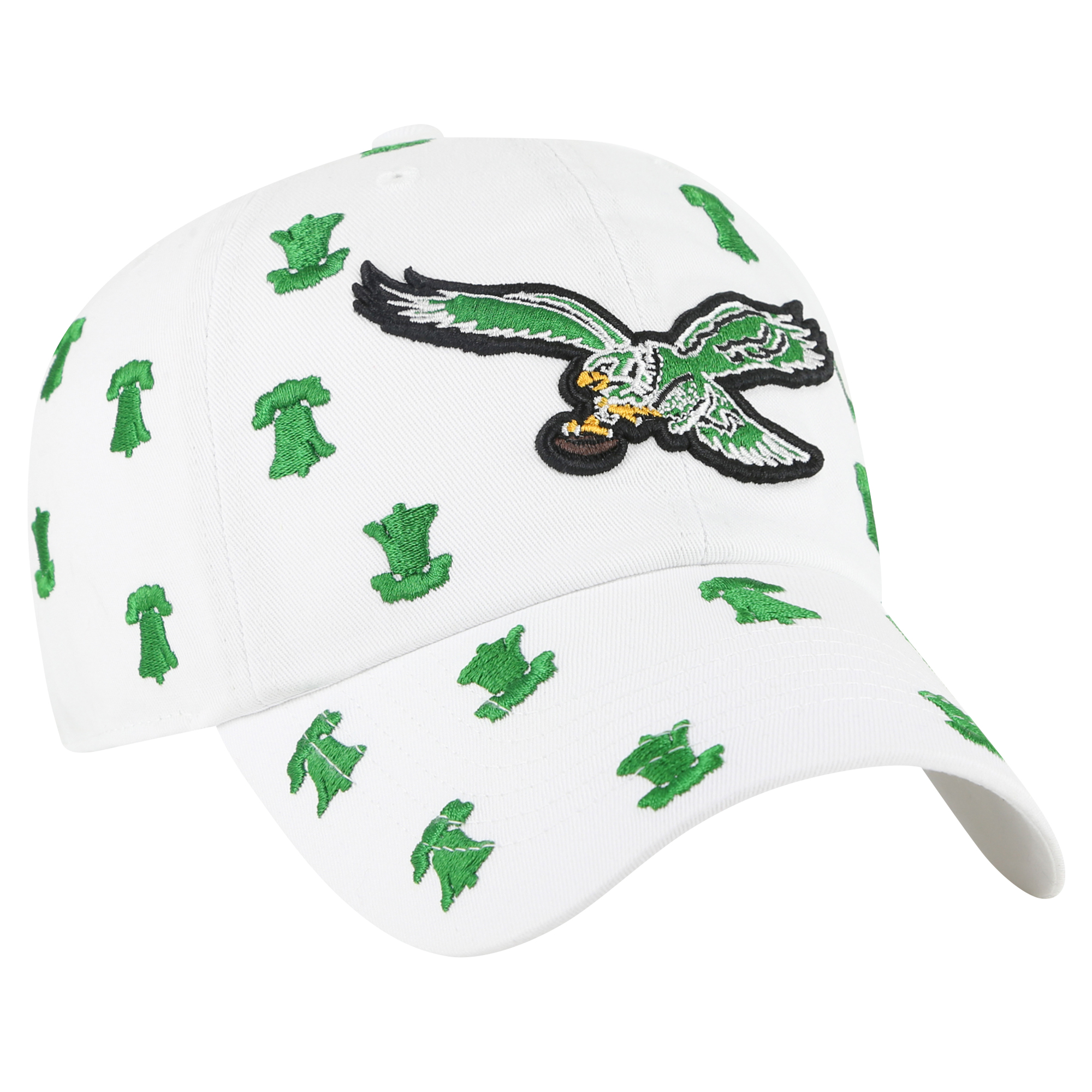 Women's '47 White Philadelphia Eagles Confetti Clean Up Adjustable Hat - Image 3