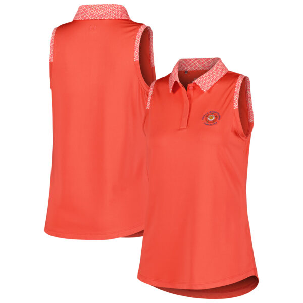 Women's 2024 U.S. Women's Open Under Armour Red Playoff 3.0 Grooves Print Performance Sleeveless Polo