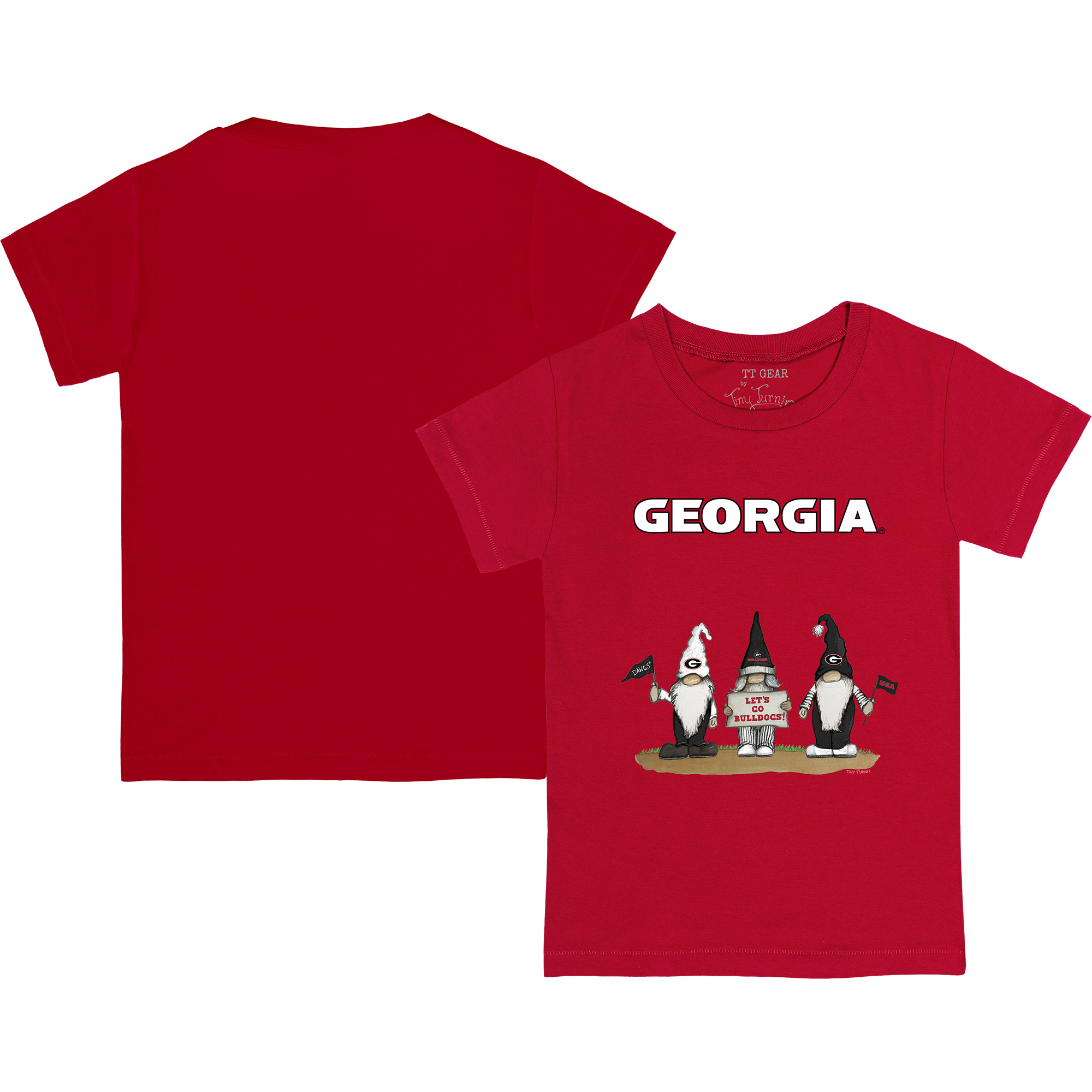 Toddler Tiny Turnip Red Georgia Bulldogs Gnomes T-Shirt - Image 5