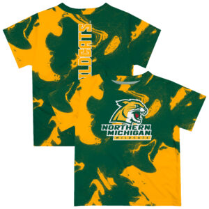 Toddler Vive La Fete Green/Gold Northern Michigan Wildcats Marble Print T-Shirt