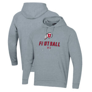 Men's Under Armour Grey Utah Utes Football Rival Fleece Pullover Hoodie