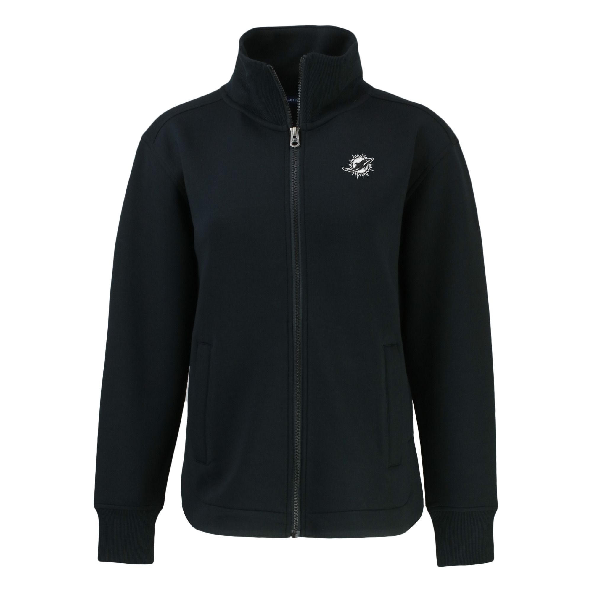 Women's Cutter & Buck Black Miami Dolphins Roam Eco Full-Zip Tri-Blend Recycled Jacket - Image 6