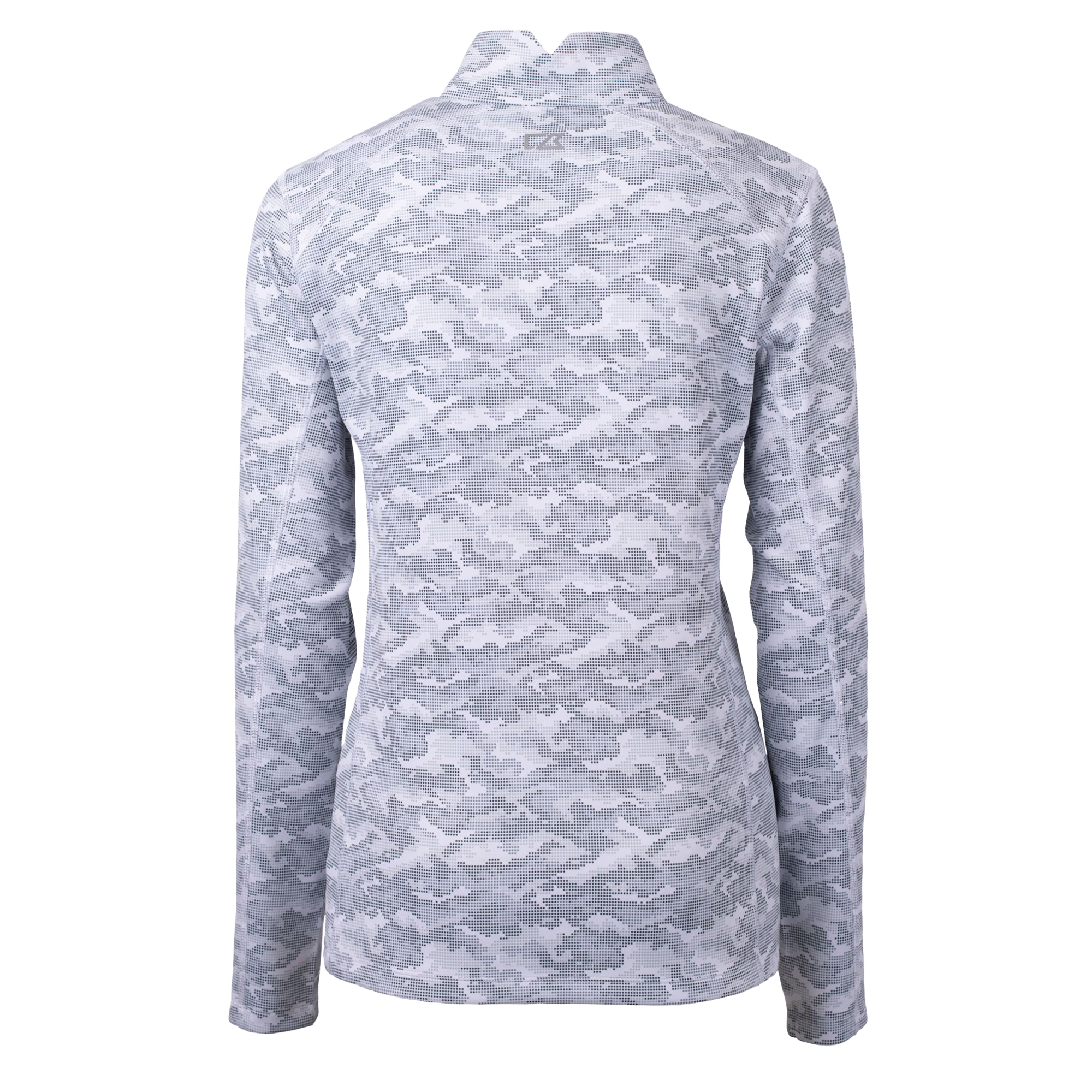 Women's Cutter & Buck Gray Texas Rangers Cooperstown Collection Traverse Camo Print Stretch Quarter-Zip Top - Image 7