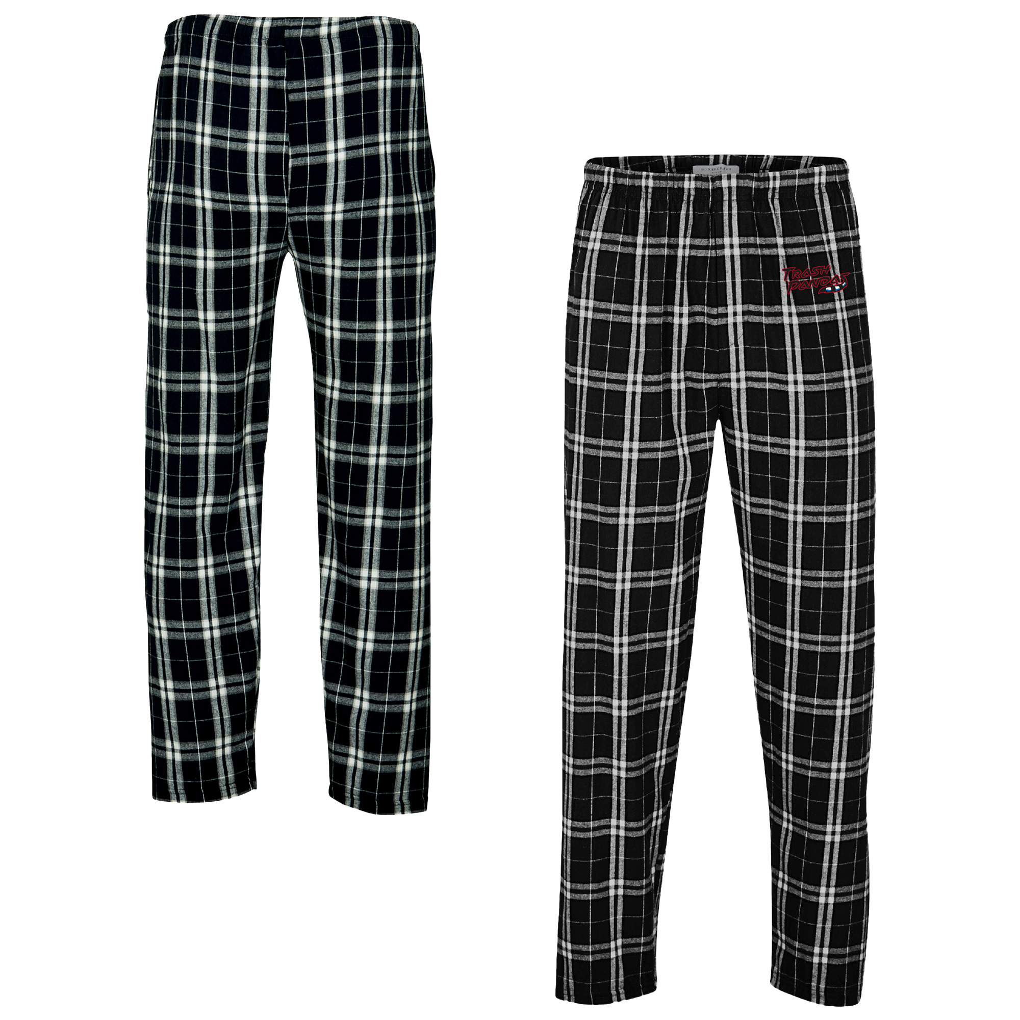 Men's Black/White Rocket City Trash Pandas Harley Flannel Pants