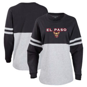 Women's Black El Paso Chihuahuas Retro Jersey Long Sleeve Pom Pom T-Shirt