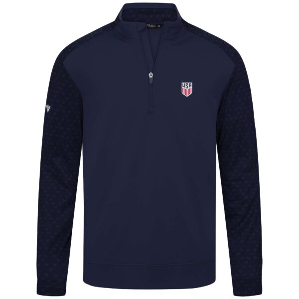 Men's Levelwear Navy USMNT Aztec Quarter-Zip Pullover Top - Image 6