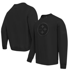 Men's Pro Standard Black Pittsburgh Steelers Drop Shoulder Fleece Pullover Sweatshirt