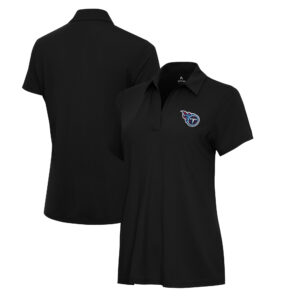 Women's Antigua  Black Tennessee Titans Era V-Neck Polo