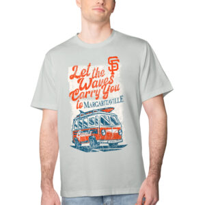 Men's Margaritaville Silver San Francisco Giants Bus Waves Graphic T-Shirt