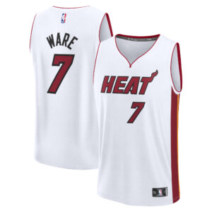 Youth Fanatics Kel'el Ware White Miami Heat Fast Break Replica Player Jersey - Association Edition