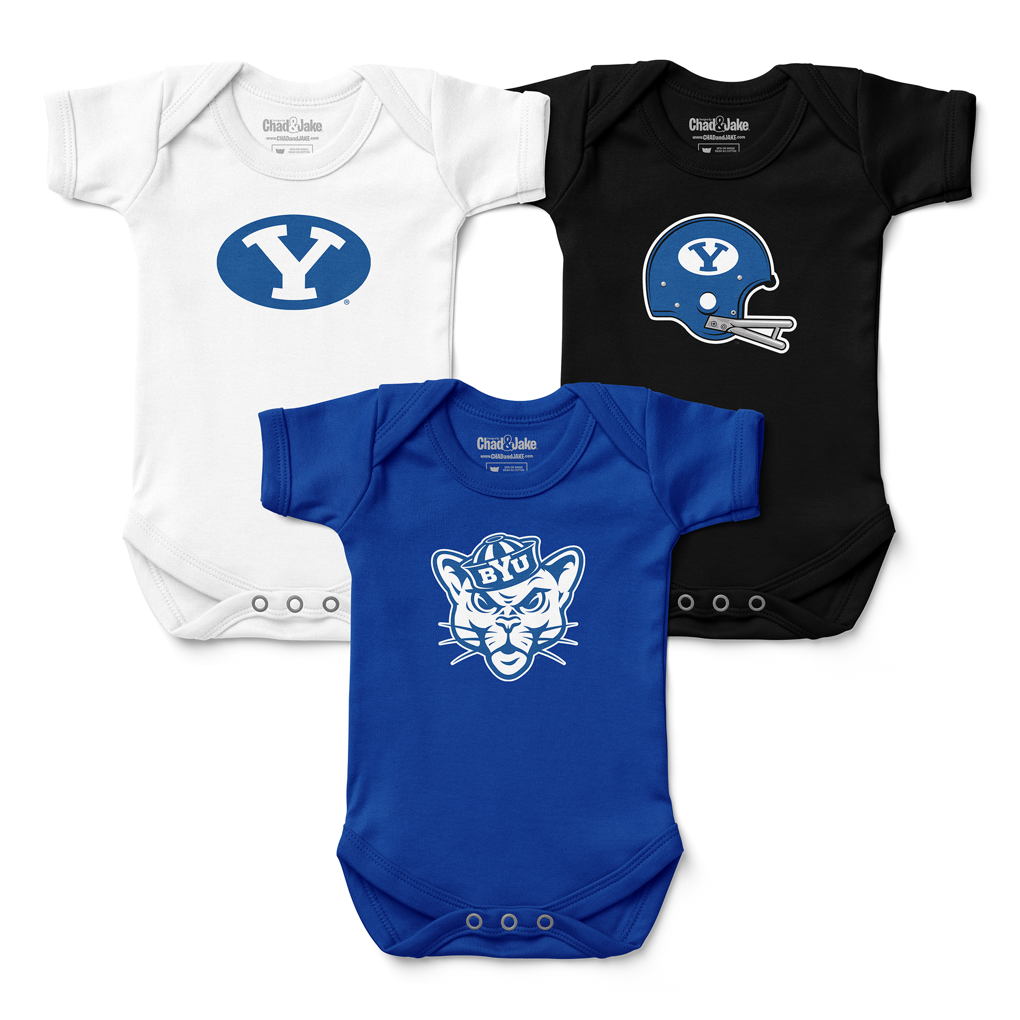Newborn & Infant Chad & Jake BYU Cougars 3-Pack Bodysuit Set