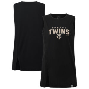 Women's Levelwear Black Minnesota Twins Influx Team Arch Tank Top