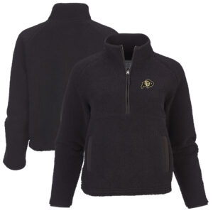 Women's Boxercraft Black Colorado Buffaloes Everest Raglan Fleece Half-Zip Sweatshirt