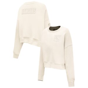 Women's Pro Standard Cream New York Rangers Fleece Pullover Sweatshirt