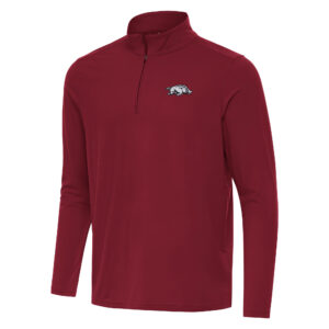 Men's Antigua Cardinal Arkansas Razorbacks Intent Quarter-Zip Top