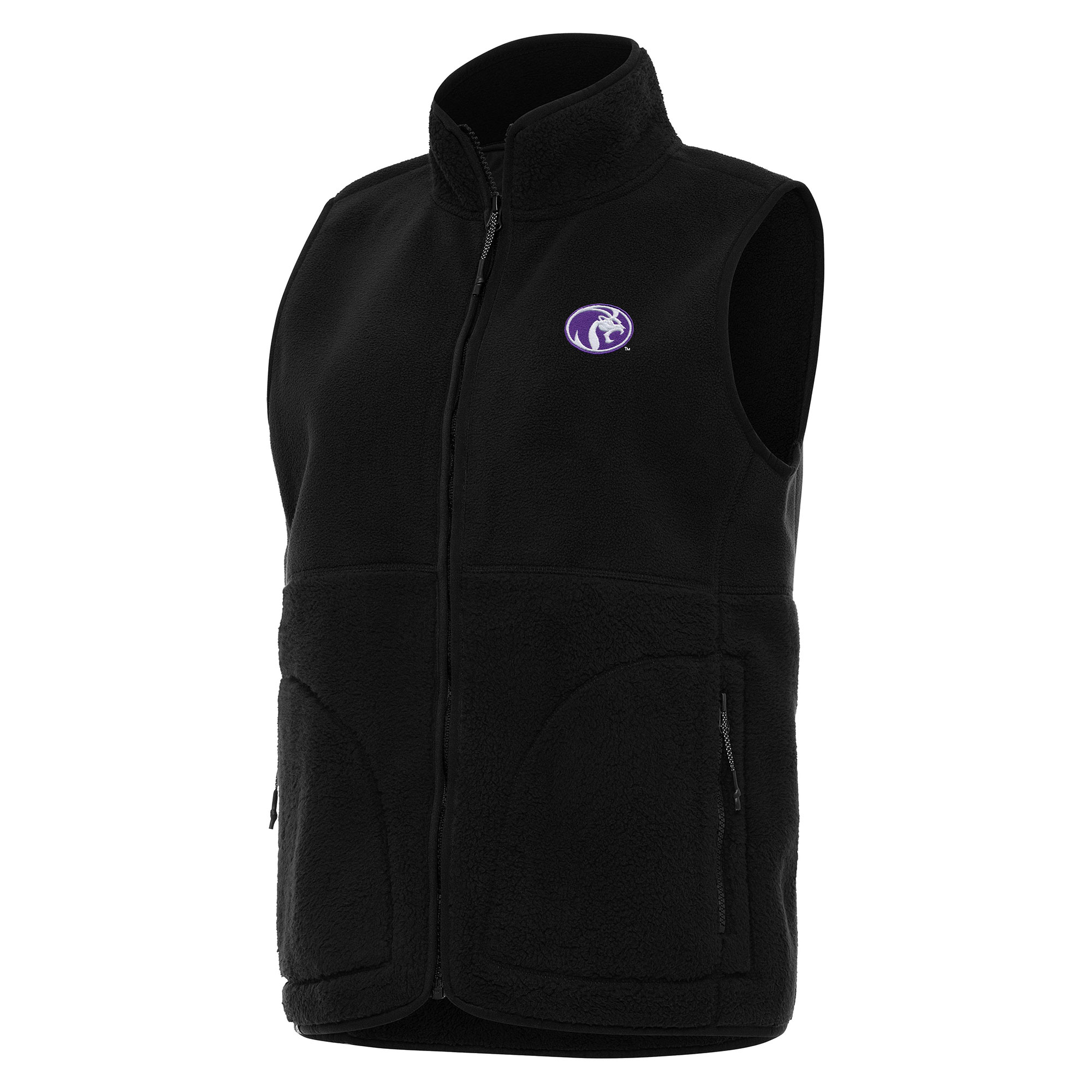 Women's Antigua Black North Alabama Lions Nostalgic Full-Zip Vest