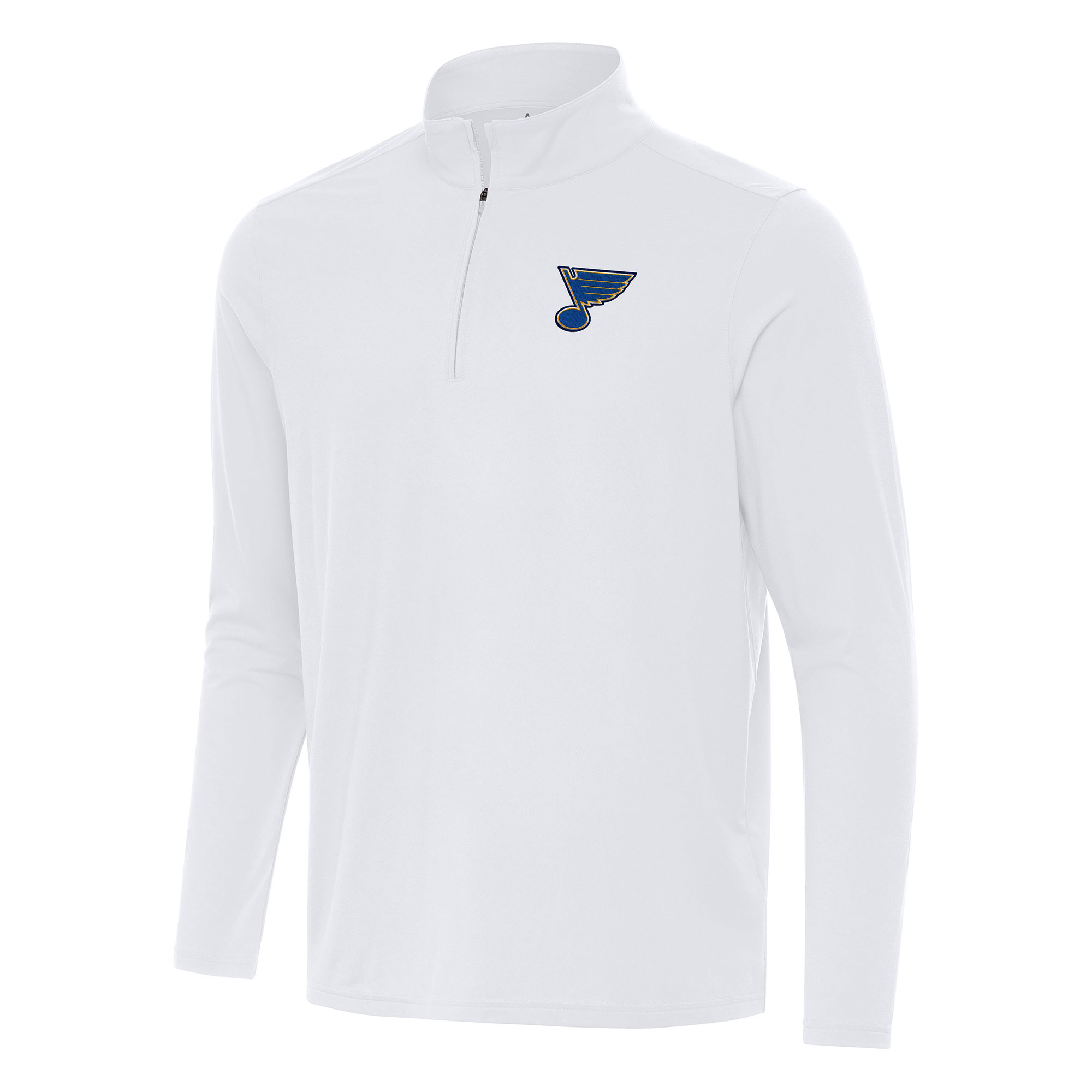 Men's Antigua White St. Louis Blues Intent Quarter-Zip Top